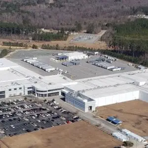 Commercial roof installation on Sysco building in Selma NC by commercial roofing contractor Benton Roofing