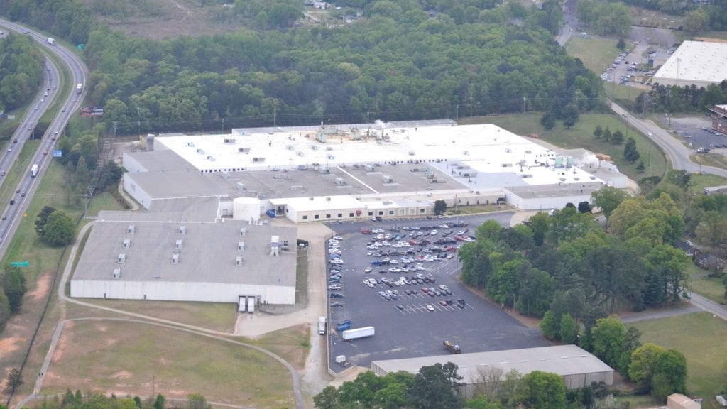 Commercial Single Ply Roof installed on Tietex in Spartanburg, SC by commercial roofer Benton Roofing