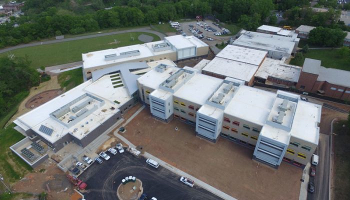 New Commercial roof installation on Asheville Middle School